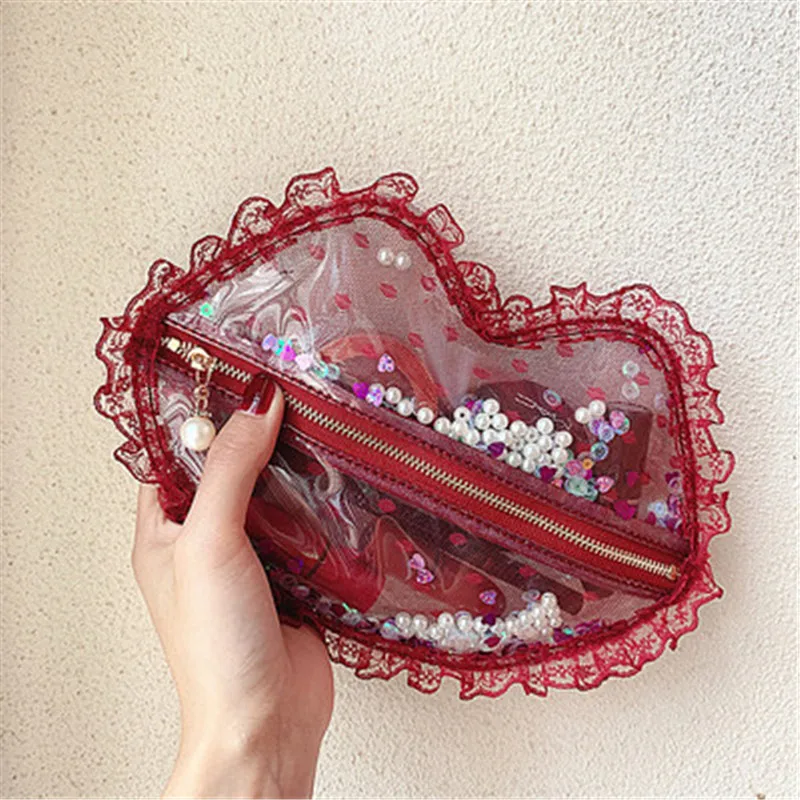 LEI LIN косметичка для девочек на молнии сексуальный женский красный шарф в горошек