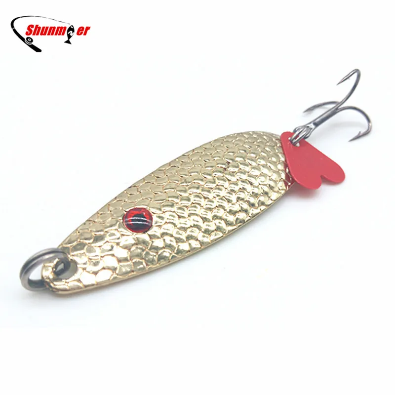 

SUNMILE 1pcs Silver/Golden 90mm 13g Metal Spoon Fishing Lures Hard Bait Pesca Peche Fresh Water Sequin Paillette with Feather