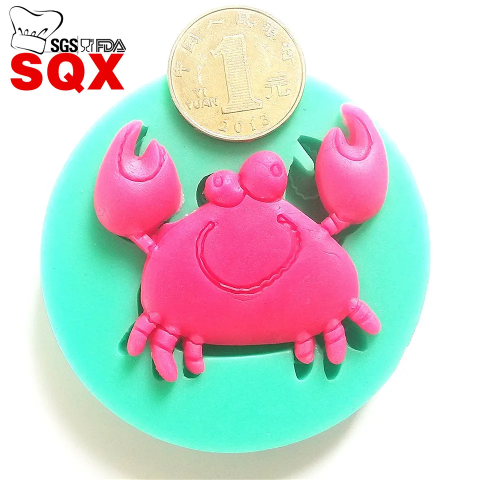 Бесплатная доставка Краб 3d силиконовые формы антипригарное помадное мыло для