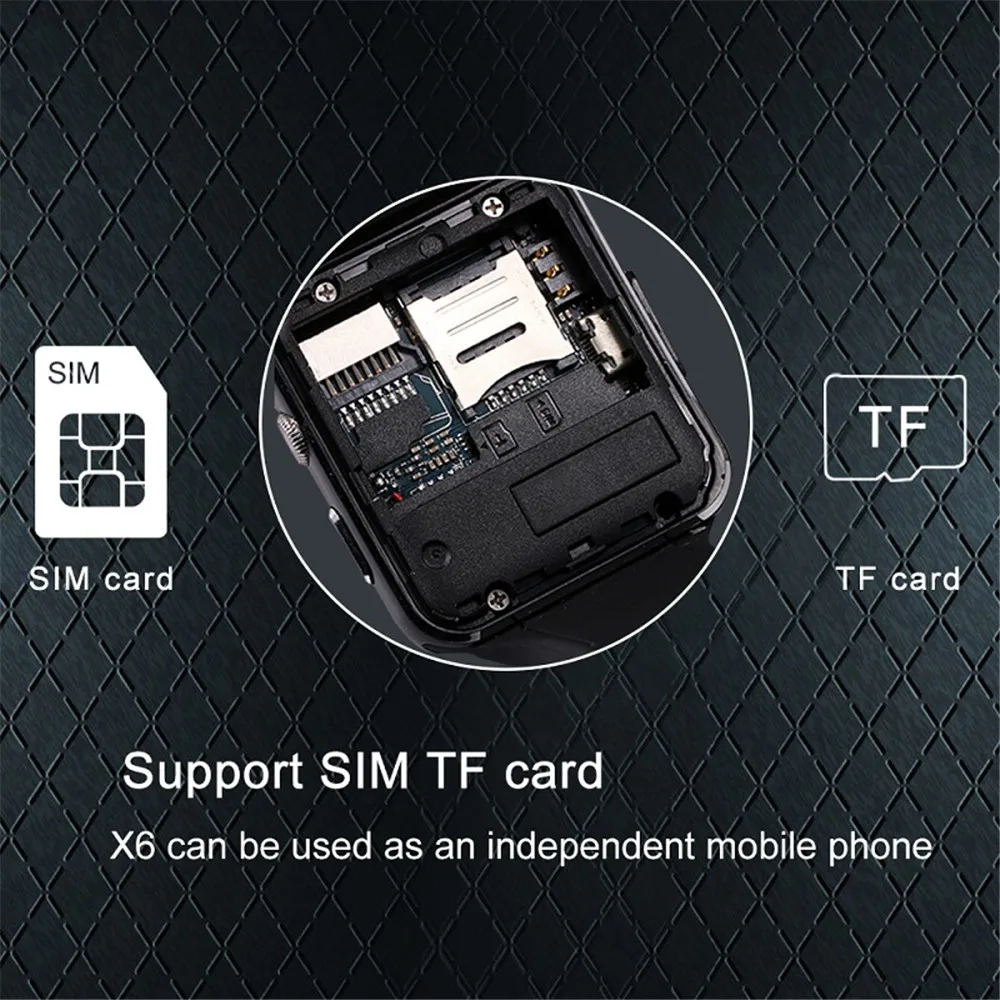 Смарт часы MODOSON с Bluetooth фитнес трекер X6 камера SIM карта мужские и женские для