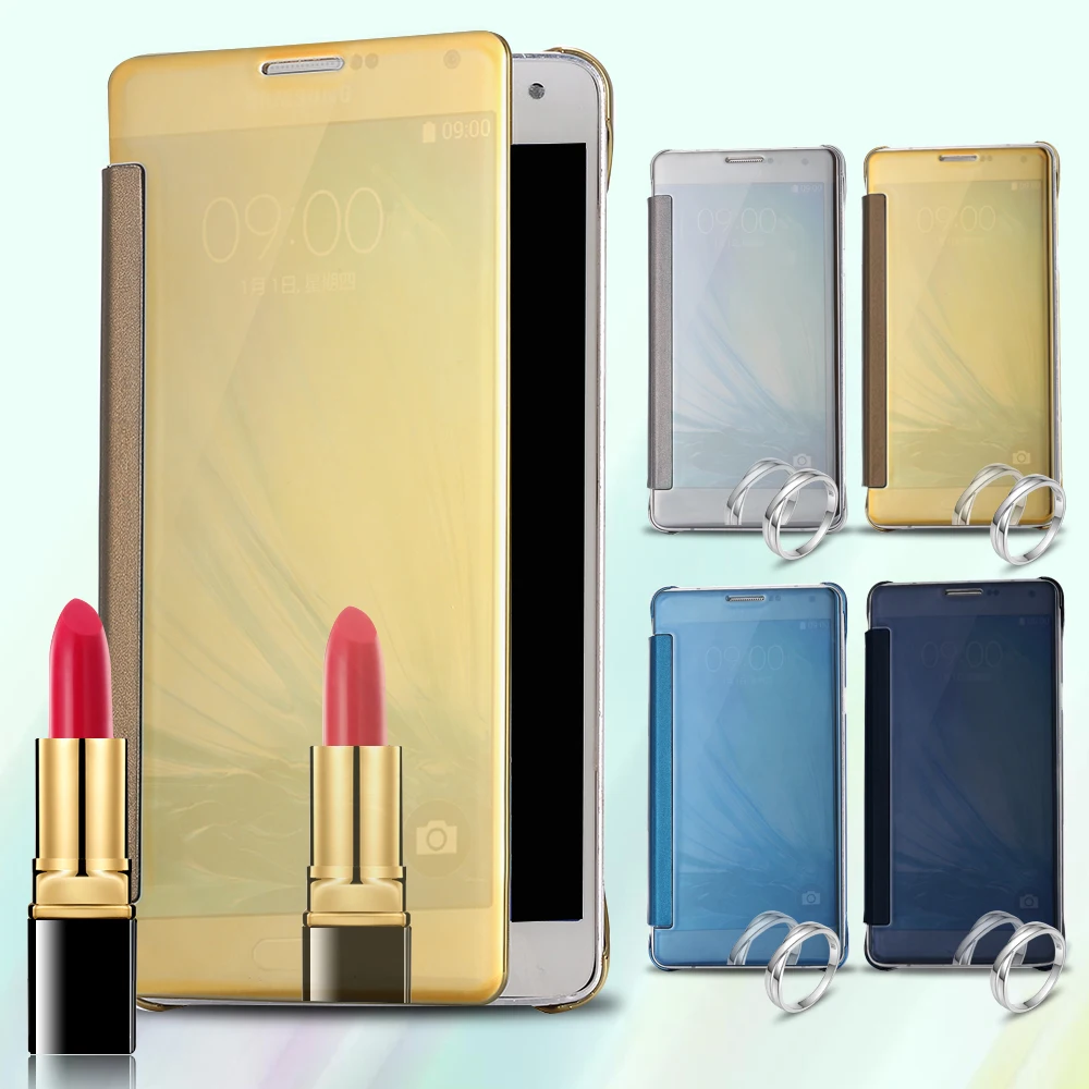 Kisscase покрытие золото зеркало флип чехол для LG G5 G4 Samsung J7 S6 S7 S8 edge Clear View Cover iPhone 6 6S 7