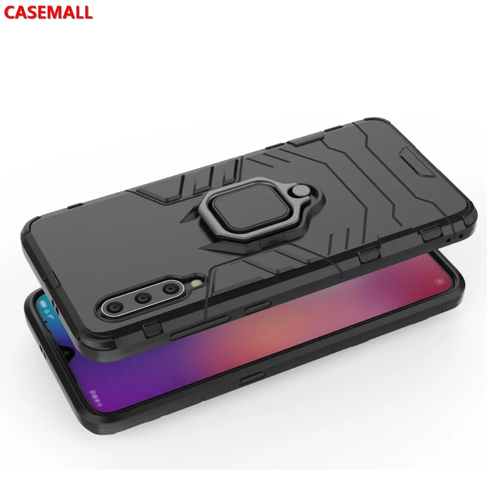 Чехол для телефона Xiaomi Mi 9 ударопрочный с кольцом-держателем, гибридный, с защитой всего корпуса от SE.