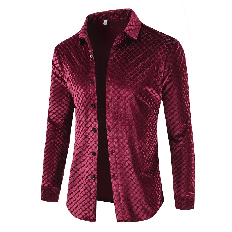 Зимние рубашки мужские бархатные Camisa Social Masculina приталенные с длинным рукавом 2018