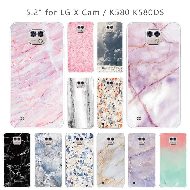 Cases for LG X Cam K580 K580Y Xcam K580DS 5.2 Inch Soft Silicone Clear TPU Stone Cover Skin Lg |