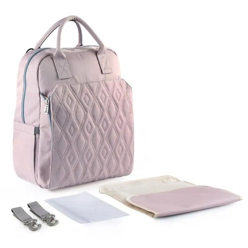 Light Purple H Новинка, Модный мягкий подгузник, Большая вместительная Детская сумка для кормления, женская сумка для беременных, рюкзак для путешествий, сумка для ухода за ребенком - Цвет: Light Purple H