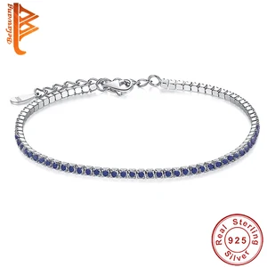 Женский браслет из серебра 925 пробы, с круглыми кристаллами