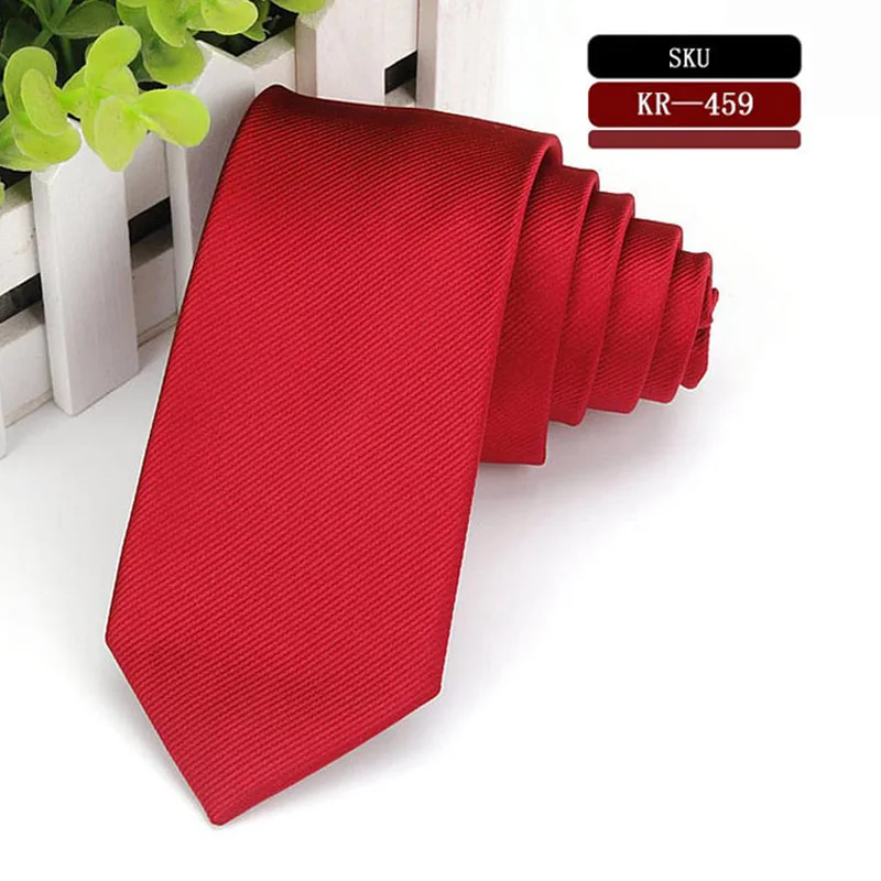 STKR 459 KR456-477, 6 см, брендовые, полиэфирные, шелковые галстуки, мужские, тонкие, обтягивающие, узкие, костюмы, галстук, однотонный, желтый, красный, темно-синий, фиолетовый, вечерние галстуки - Цвет: STKR 459