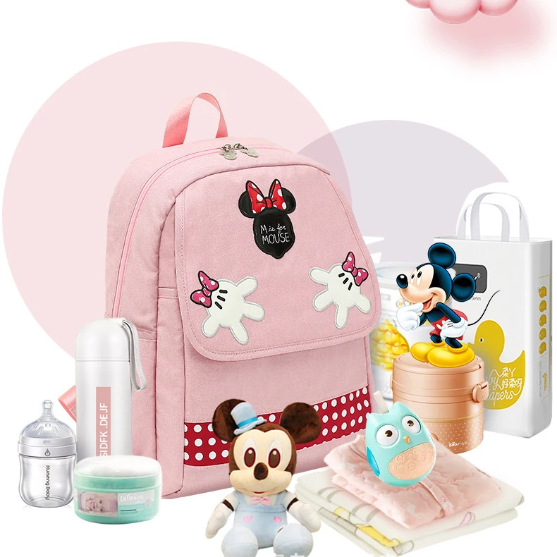 Disney сумка для подгузников рюкзак Микки Маус USB грелка сумка дети анти-потеря пояс Рюкзак для подгузников путешествия рюкзак Мумия сумка Предварительный дизайн