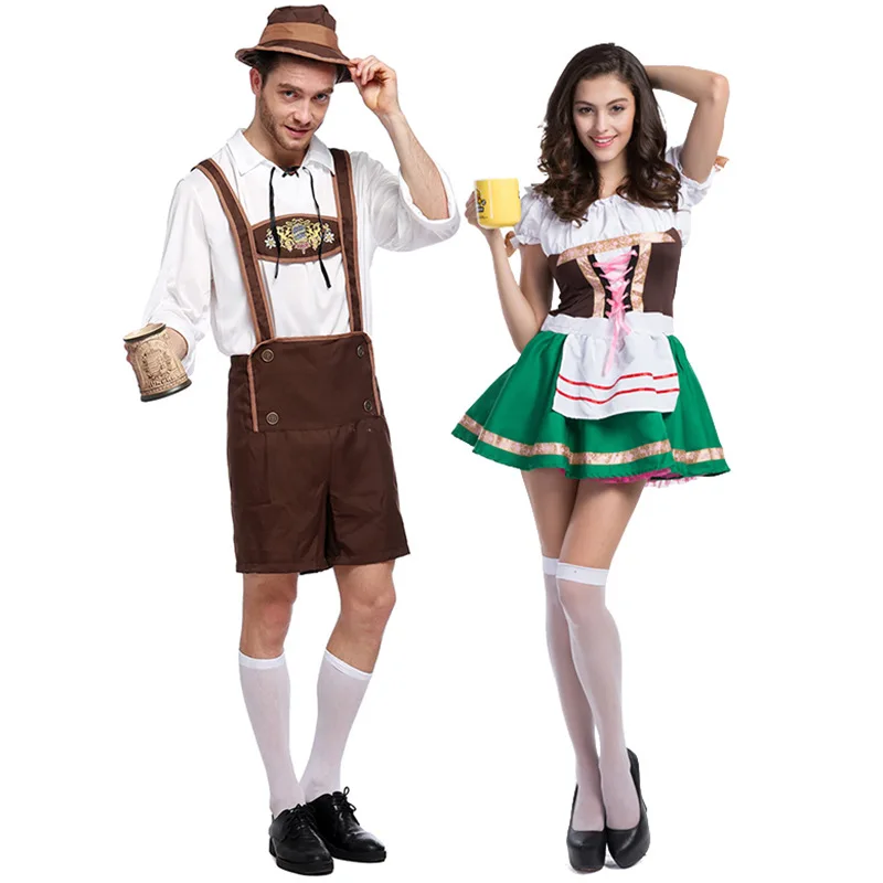 Октоберфест Lederhosen с подтяжками костюм для мужчин костюмы на Хэллоуин Размер S M L XL