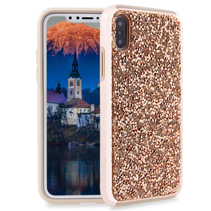 2018 новые и популярные модные роскошные покрытие кадра + Bling Блеск Сияющий мягкая