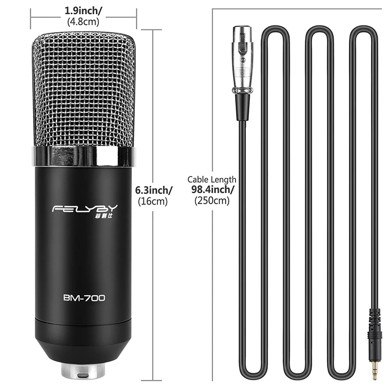 FELYBY аудио комплект bm 700 модный конденсаторный микрофон для компьютера караоке