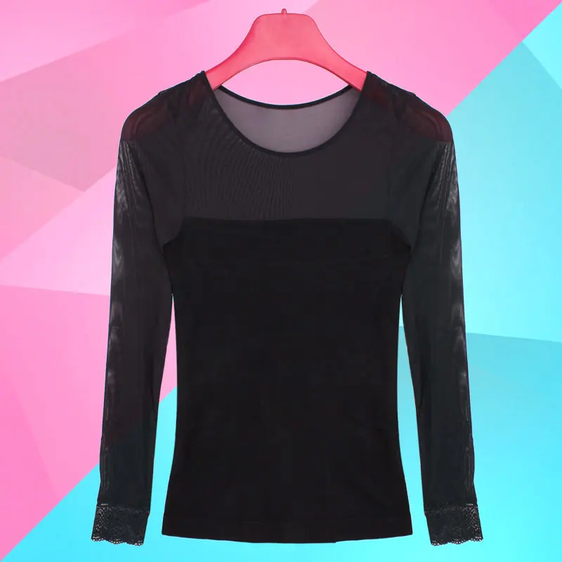 

Бесшовный Женский черный свитер в форме рубашки, пальто, новое тонкое прозрачное тонкое сексуальное длинное нижнее белье, футболка