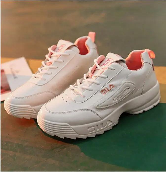 dad shoes new fashion lace-up round-toe breathable plaftorm sneakers dad sneakers women white shoes casual shoe