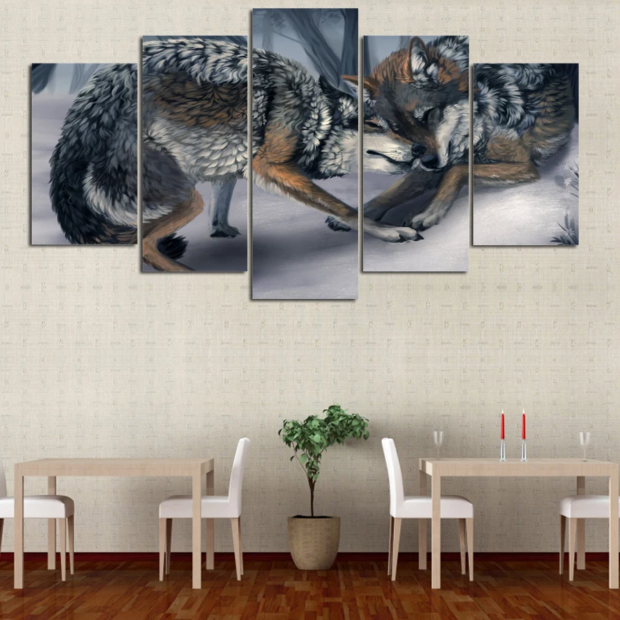 5 шт. HD волков игральные печать картина напечатанный плакат домашний декор рамки