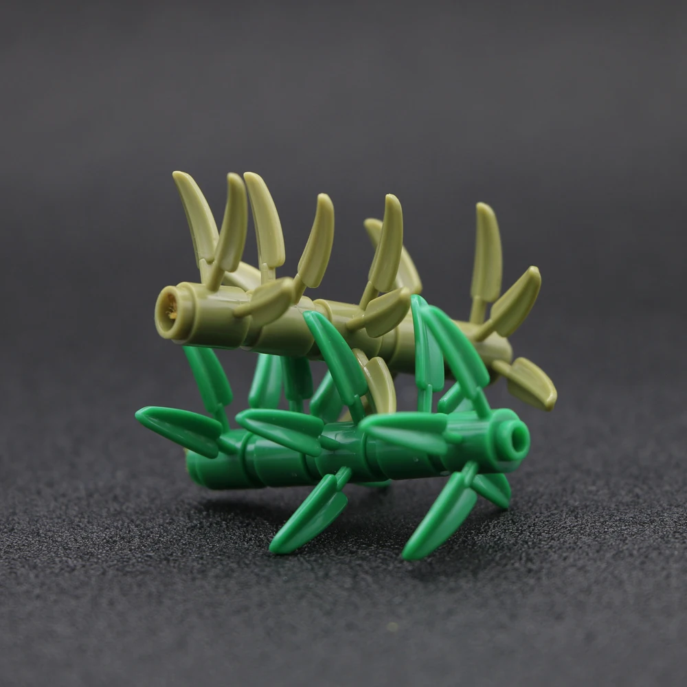 Городской рисунок аксессуары строительные блоки MOC бамбуковый лист дерево