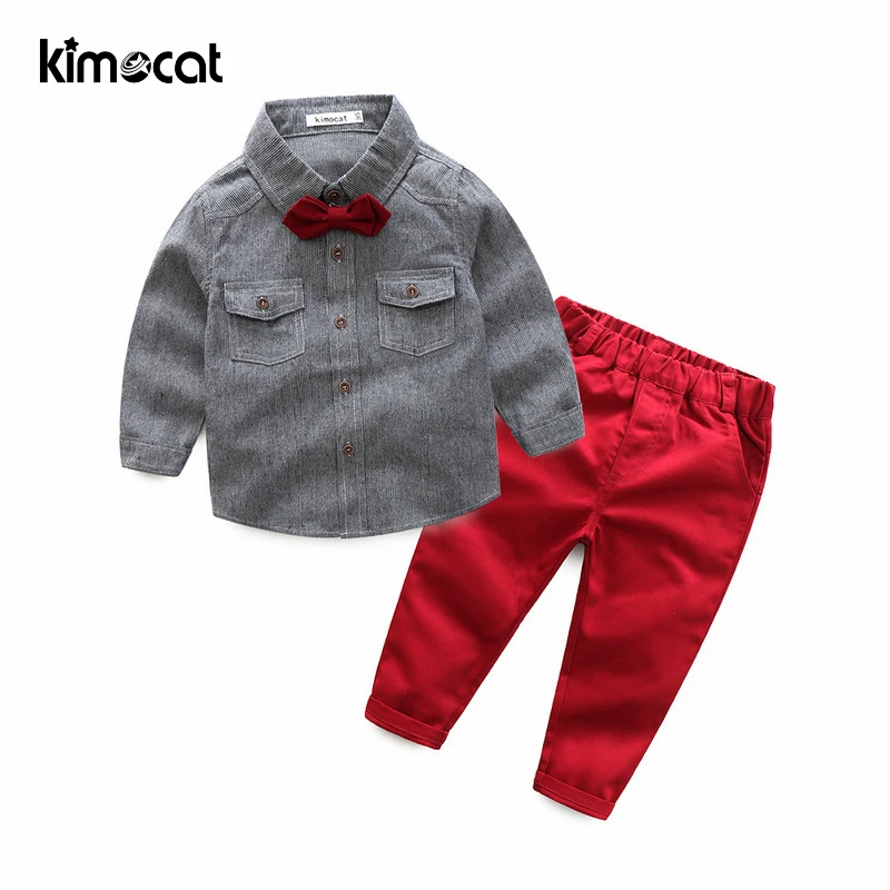 Kimocat/Одежда для маленьких мальчиков комплект одежды из 2 предметов рубашка и