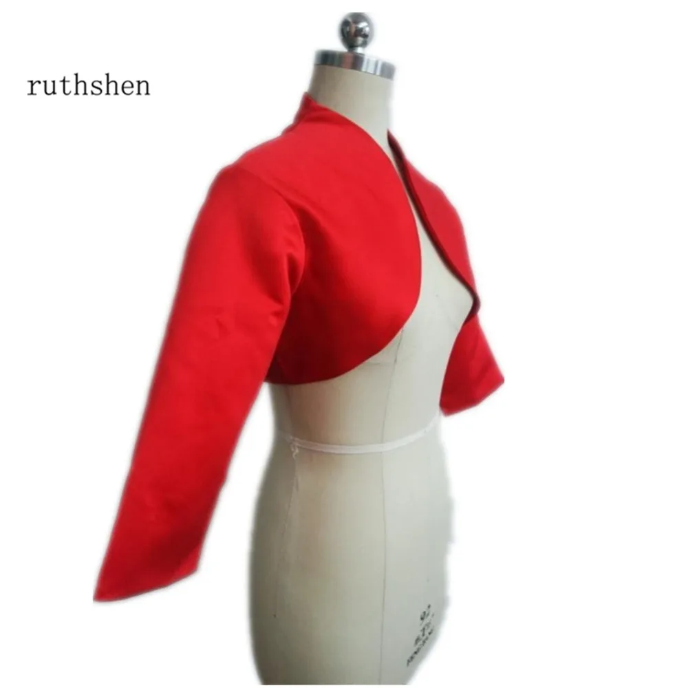Ruthshen 2020 Женская куртка с рукавом 3/4 красные атласные свадебные аксессуары