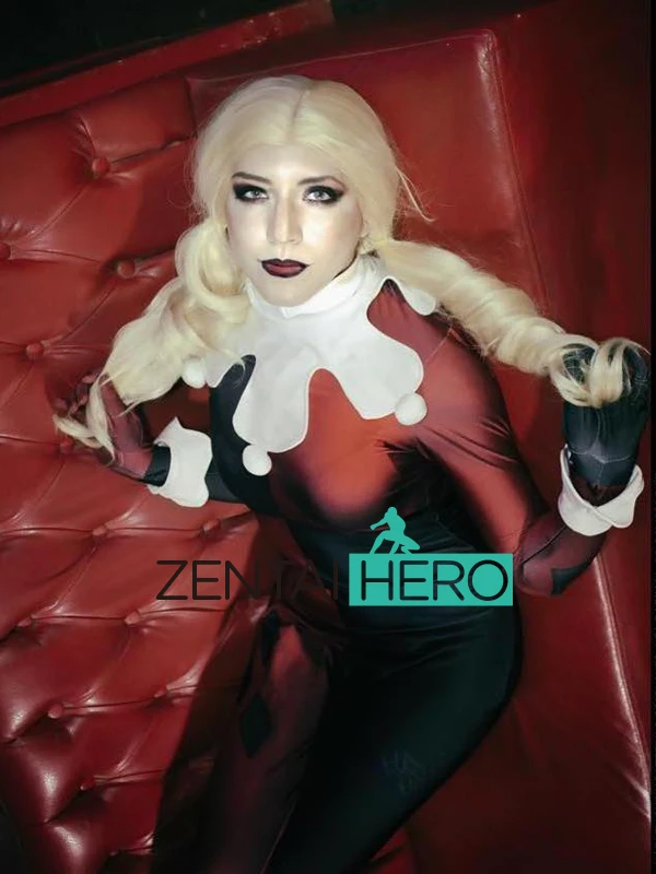 Бесплатная доставка 3D Печатный DC Comics Harley Quinn костюм супергероя косплей супер