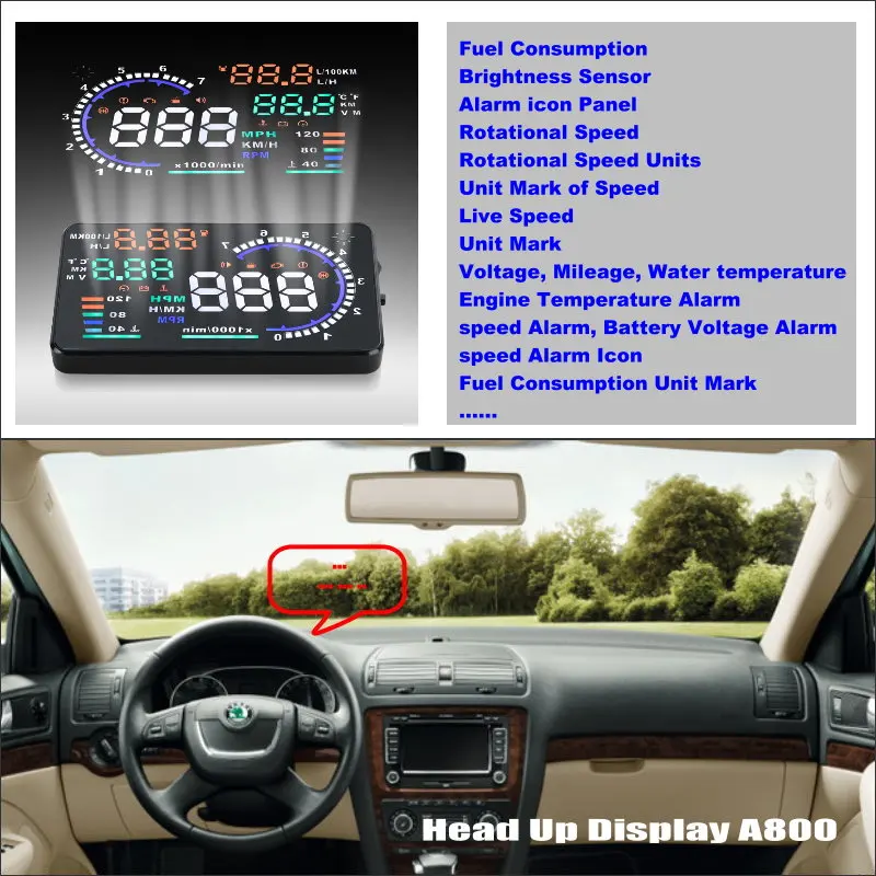 

Автомобильный проектор на лобовое стекло для Skoda Octavia Tour Laura, автомобильные аксессуары, экран для безопасного вождения, экран проектора, плен...