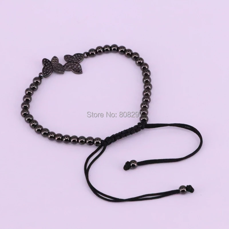 

Multi Color 10Pcs Trendy Women Pave CZ Butterfly Bracelets Braided Macrame High Quality Bracelet Jewelry Gift