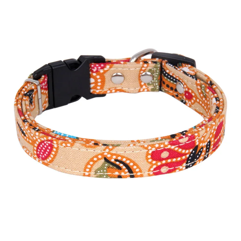 Khaki Collar M-3XL Large Dog Collar Leather Puppy Collar Lead Release Buckle Pet Collar For Dogs 0.8 inch Width Pet Dog Leash Running Walking - Цвет: Khaki Collar