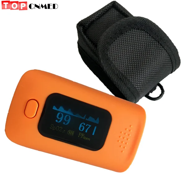 Orange with bag Пульсоксиметр de dedo SPO2 PR индикатор насыщения кислородом против царапин экран+ чехол/сумка дополнительно 6 шт./партия - Цвет: Orange with bag