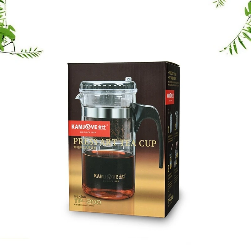 Стеклянный чайник 1000 мл стеклянный Элегантная стеклянная чашка с фильтром