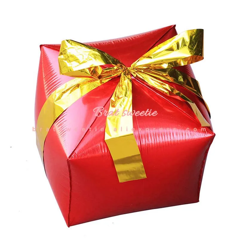 Рождественская Подарочная коробка кубические фольгированные шары для дома