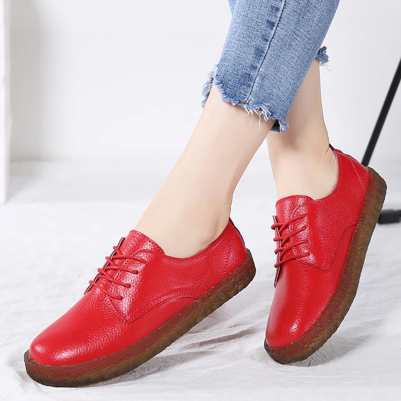 Новые брендовые весенние женские туфли-оксфорды женская повседневная обувь из