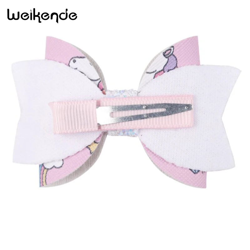 3 Inch Cute Glitter Colorful Rainbow Hair Bows Clips For Girls Lovely Bow Barrette Hairgrips Kids Hairbow Accessories | Детская одежда