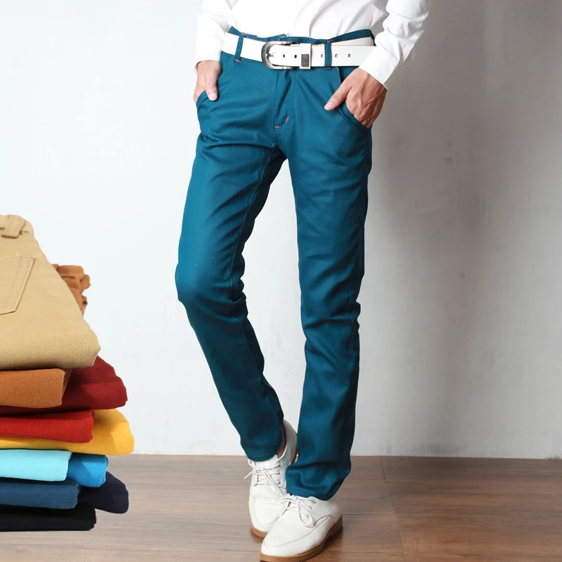 2017 Новое Прибытие мужчины Брюки мужские Slim Fit Повседневные Моды Прямые Узкие