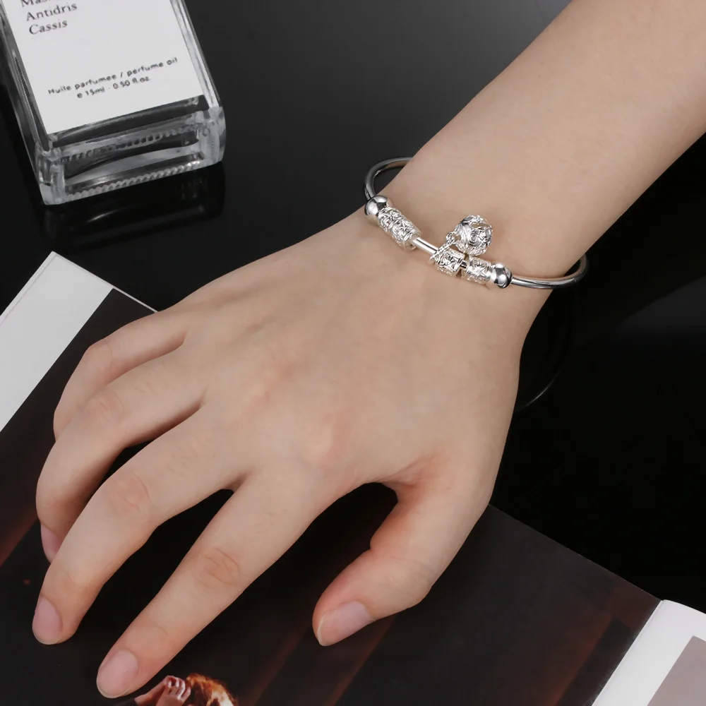 Модный браслет манжеты из искусственного камня Шаровые Подвески в виде колокол