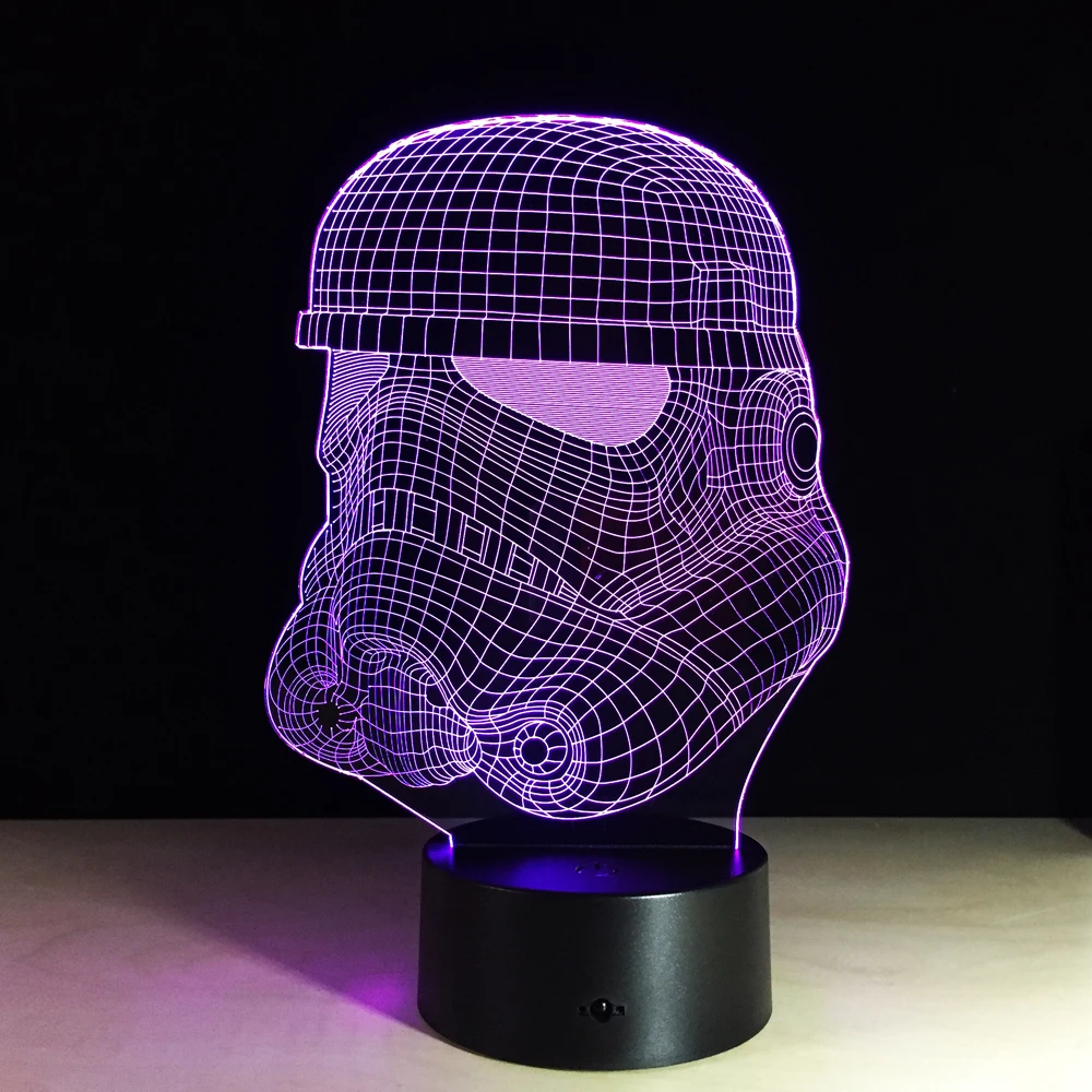 Светодиодный ночник Storm Trooper с изображением лица из Звездных войн Ночной