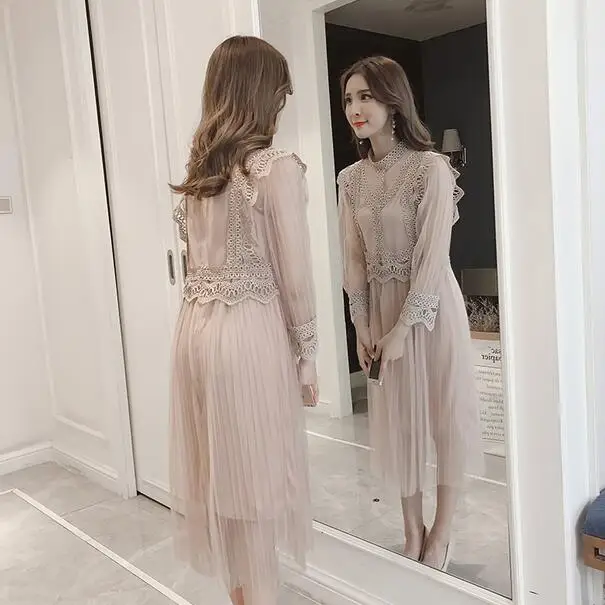 Женское синее винтажное платье с вышивкой и сетчатой подкладкой летний сарафан