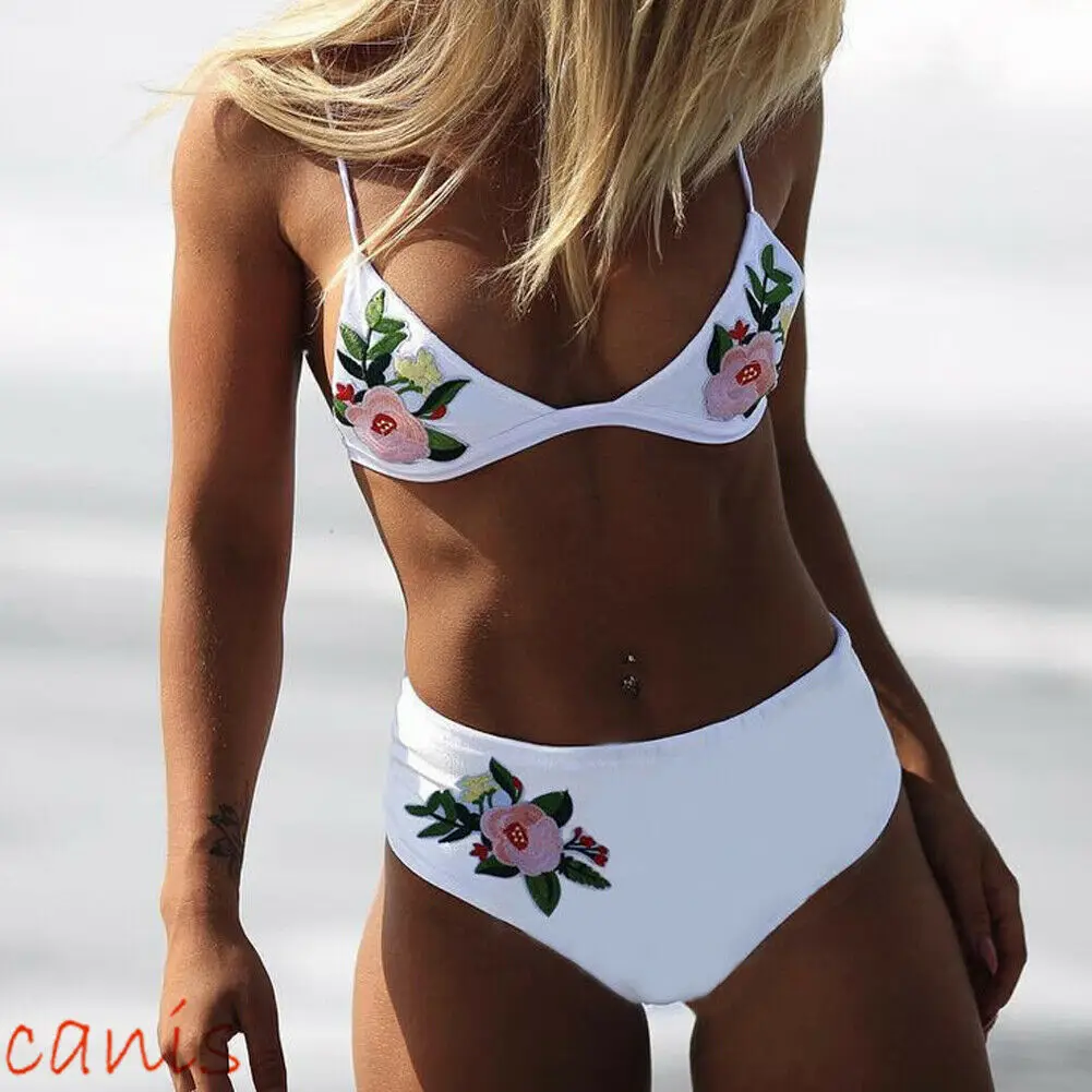 2019 Женский комплект бикини с принтом бразильский купальник высокой талией