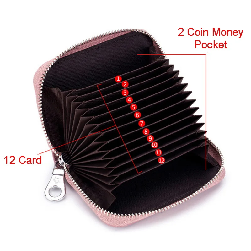 FUNMARDI RFID блокирующий держатель для карт на молнии Женский кошелек из натуральной кожи сумки для кредитных карт для мужчин Кошельки для монет женская сумка WLHB1998