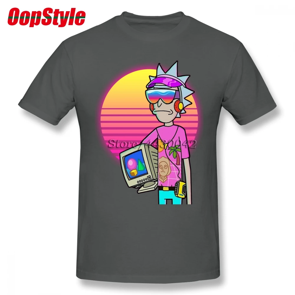 Мужская футболка с коротким рукавом Vaporwave Rick хлопковая Футболка большого размера