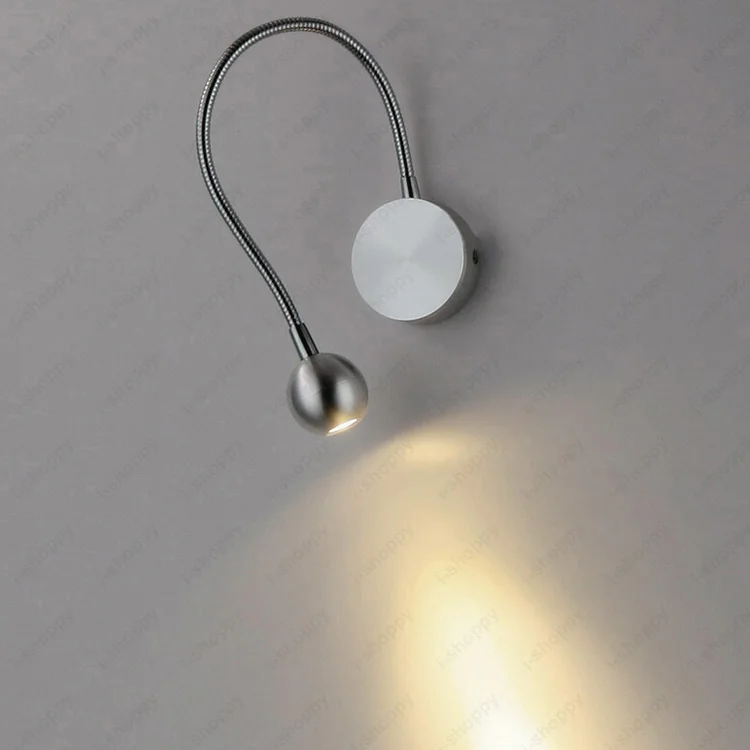 3W LED Wall Sconce Lamp Picture Light Fixture Indoor Lighting Flexible Pipe On/Off Button/Not Silver Shell Cabinet Exhibition | Лампы и