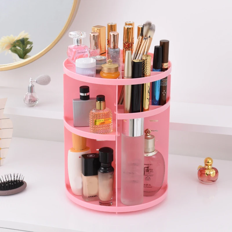 2018 Tricolor 360-degree Rotating Makeup Organizer Box Brush Holder Jewelry Case Cosmetic Storage | Дом и сад