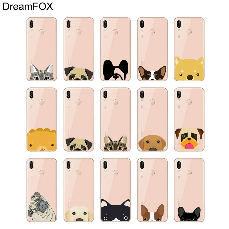 DREAMFOX L053 забавная для кошек собак Мягкий ТПУ силиконовый чехол huawei Honor 6A 6C 7X9 10 P20 P30