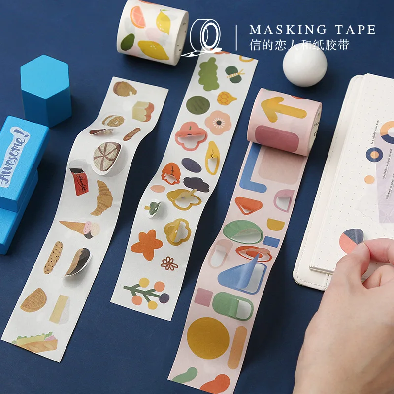 

Creative Fruits Geometry Washi Tape Diy Scrapbooking Sticker Label Masking Tape School Office Supply Japanese Stationery