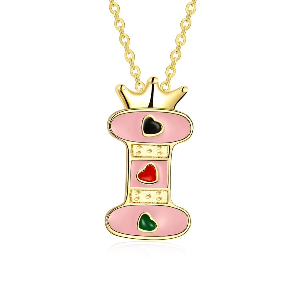 Diylocket золотой кулон ожерелье для женщин металла милый Новая мода Корона розовый