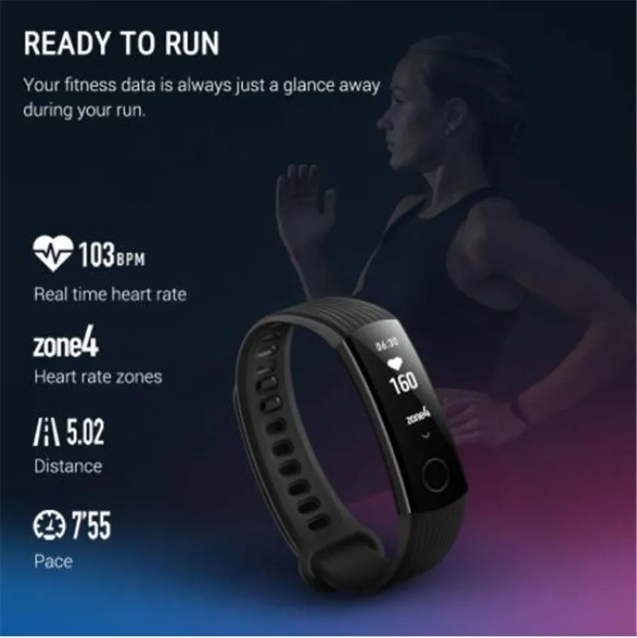 Оригинальный huawei Honor Band 3 Smartband Пульс смарт-Браслет фитнес-трекер Bluetooth 4 2