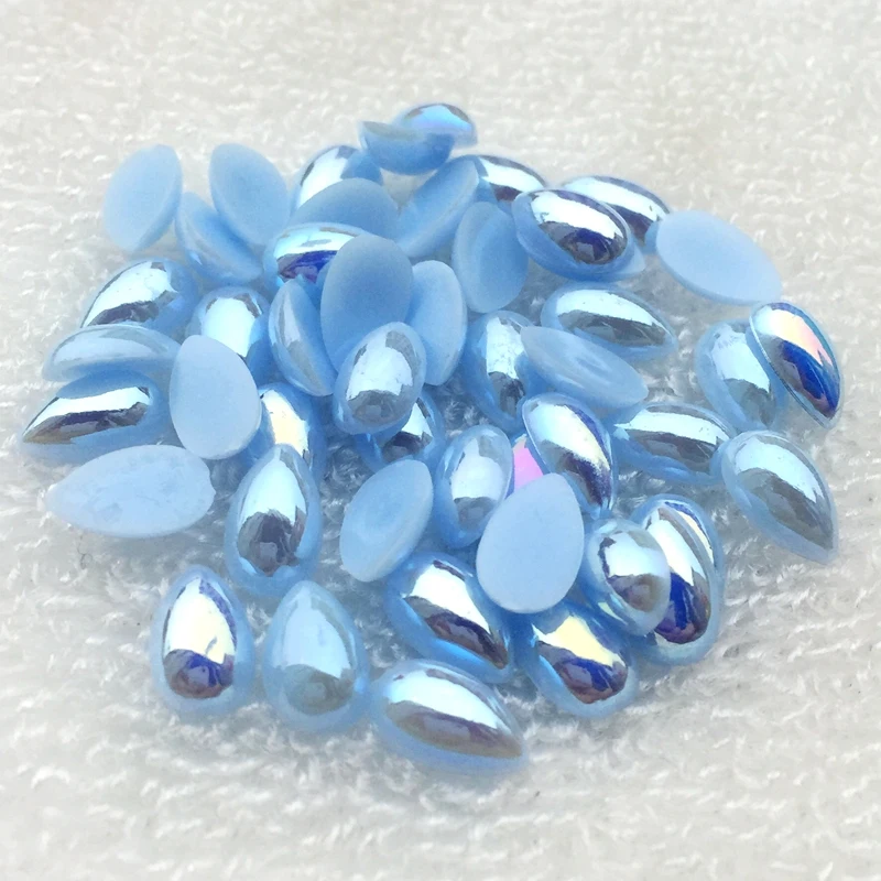 

2000pcs/lot 6*10mm AB resin water drop rhinestones Flat-back clothing accessories D483*2K