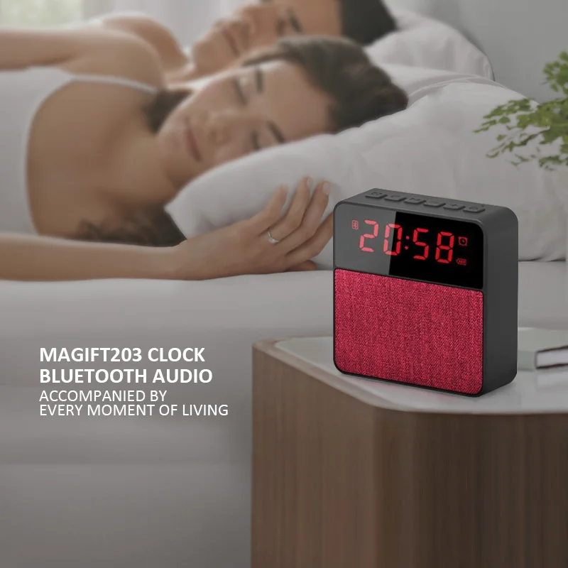 Magift Портативный Bluetooth Беспроводной столбца часы Колонки Поддержка карты памяти У