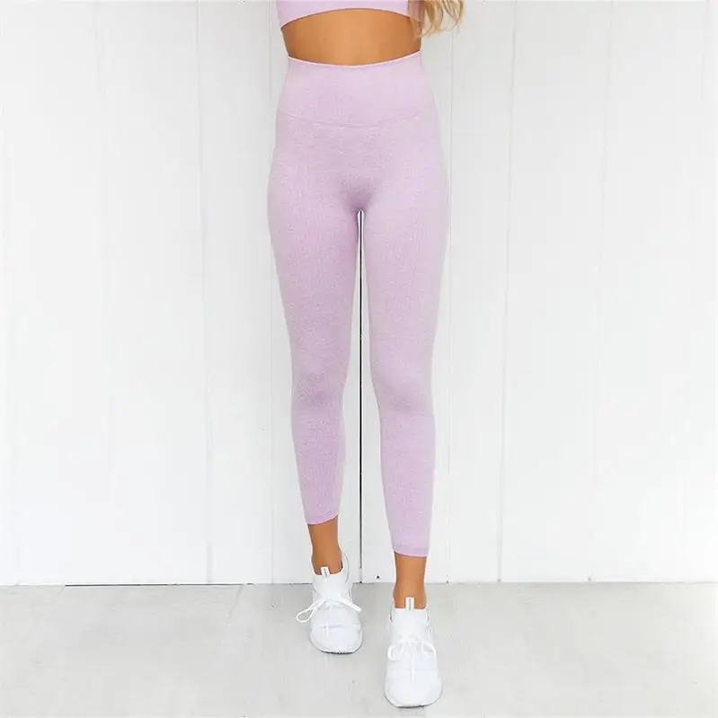 Purple Legging NCLAGEN пот приседания доказательство бесшовные Yogaings Комплект Спортивный бюстгальтер майка Топы Тонкий попой хип ягодицы лифтинг леггинсы 2 шт. тренажерные залы спортивный костюм - Цвет: Purple Legging