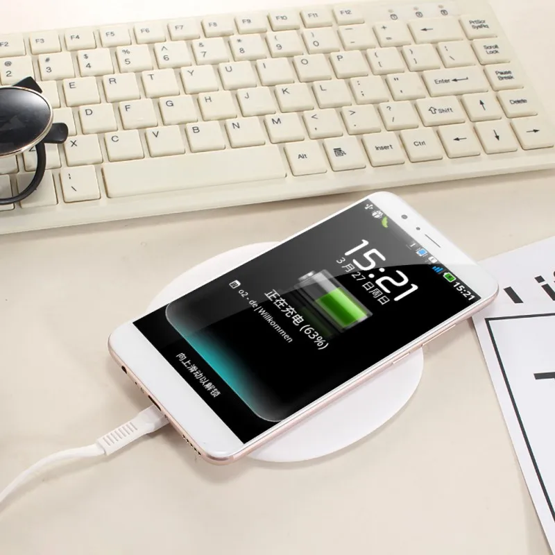 D9 Ultra-thin Wireless Charger QI Standard High Quality Charging for Samsung iPhone Xiaomi | Мобильные телефоны и