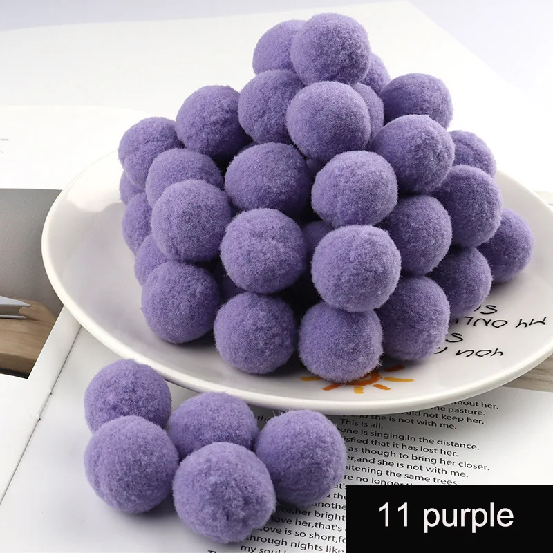 11 purple Новинка! 200 шт/партия помпон 15 мм Мини пушистые мягкие помпоны шар пушистый ручной работы поделки для домашнего декора Швейные принадлежности - Цвет: 11 purple