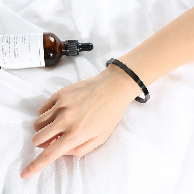 Vnox Simple Cuff Bangles Bracelets for Women 6MM High Polished Stainless Steel pulseira Dia 2.56&quot | Украшения и аксессуары