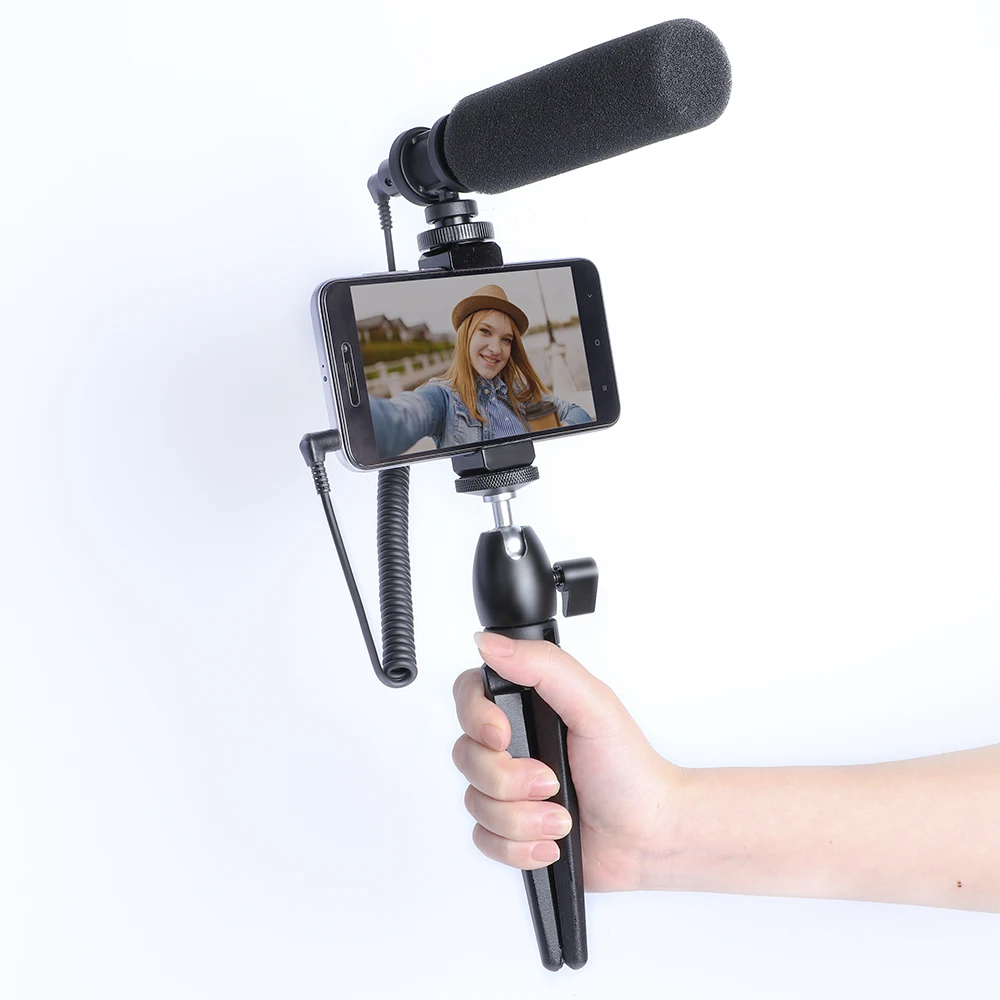 Конденсаторный микрофон для записи видео телефона Nikon Canon Sony DSLR камеры Vlogging